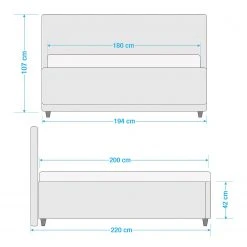 Loftscape Polsterbett Cape Coral - Hellgrau - 180 x 200cm -Schlafzimmer Verkaufe DE 1000230475 210713 08433600391 SKETCH DETAILS P000000001000230475 sketch