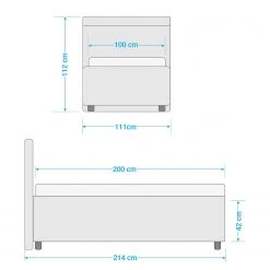 Loftscape Polsterbett Hartwood - Hellgrau - 100 x 200cm -Schlafzimmer Verkaufe DE 1000230488 210713 08432700255 SKETCH DETAILS P000000001000230488 sketch