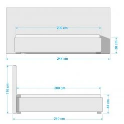 Loftscape Polsterbett Whitewood - Hellgrau - 200 x 200cm -Schlafzimmer Verkaufe DE 1000230518 210708 08370200008 SKETCH DETAILS P000000001000230518 sketch