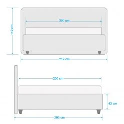 Loftscape Polsterbett Oaklands - Hellgrau - 200 x 200cm -Schlafzimmer Verkaufe DE 1000230568 210720 07505600006 SKETCH DETAILS P000000001000230568 sketch