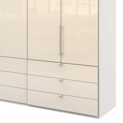 Wiemann Falttürenschrank Loft II - Alpinweiß / Glas Magnolie - Höhe: 216 cm - Breite: 200 cm -Schlafzimmer Verkaufe DE 1000233664 210120 09454500443 DETAILS P000000001000233664