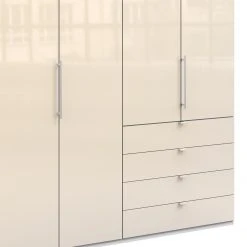 Wiemann Falttürenschrank Loft I - Alpinweiß / Glas Magnolie - Höhe: 236 cm - Schublade rechts -Schlafzimmer Verkaufe DE 1000233751 210120 09462501144 DETAILS P000000001000233751