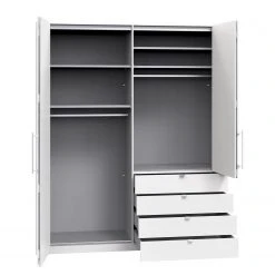 Wiemann Falttürenschrank Loft I - Alpinweiß / Glas Magnolie - Höhe: 236 cm - Schublade rechts -Schlafzimmer Verkaufe DE 1000233751 210218 07271400142 DETAILS P000000001000233751