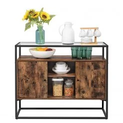 Red Living Kommode Cottage Hill III - Glas / Metall - Braun / Schwarz -Schlafzimmer Verkaufe DE 1000235678 201210 06194600086 DETAILS P000000001000235678