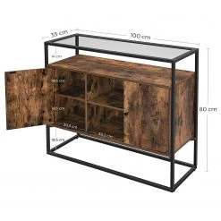 Red Living Kommode Cottage Hill III - Glas / Metall - Braun / Schwarz -Schlafzimmer Verkaufe DE 1000235678 201210 06195500090 SKETCH DETAILS P000000001000235678 sketch