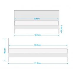 Studio Copenhagen Bett Canee - Wiener Geflecht / Echtholzfurnier - Natur / Eiche Schwarz -Schlafzimmer Verkaufe DE 1000242174 210831 13020000049 SKETCH DETAILS P000000001000242174 sketch