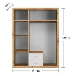 Loftscape Drehtürenschrank Morillon - Eiche Artisan Dekor / Weiß -Schlafzimmer Verkaufe DE 1000249923 210305 15051100054 SKETCH DETAILS P000000001000249923 sketch