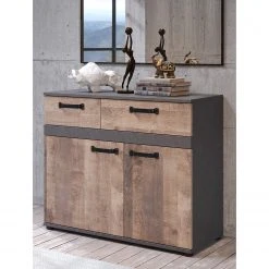 Trendteam Kommode Stripe I - Altholz Dekor / Grau -Schlafzimmer Verkaufe DE 1000256960 210831 16215000037 MOOD DETAILS P000000001000256960 mood