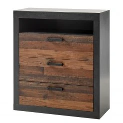Red Living Kommode Buzan II - Altholz Dekor / Anthrazit