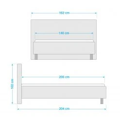 Loftscape Gestellbett Riobamba - Silber - 140 x 200cm -Schlafzimmer Verkaufe DE 1000262979 210525 15401600630 SKETCH DETAILS P000000001000262979 sketch