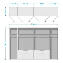 Wimex Drehtürenschrank Coventry - Breite: 270 cm -Schlafzimmer Verkaufe DE 1000265131 210806 16490300003 SKETCH DETAILS P000000001000265131 sketch