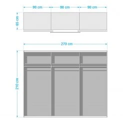 Wimex Schlafzimmer-Set Malmoe II (4-teilig) - Edeltanne Dekor / Graphit - 180 x 200cm - Breite: 270 cm -Schlafzimmer Verkaufe DE 1000265170 210806 16490300044 SKETCH DETAILS P000000001000265170 sketch
