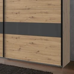 Wimex Schwebetürenschrank Altona II - Eiche Dekor / Hochglanz Graphit - Höhe: 208 cm - Breite: 225 cm -Schlafzimmer Verkaufe DE 1000265244 210806 12305500205 DETAILS P000000001000265244