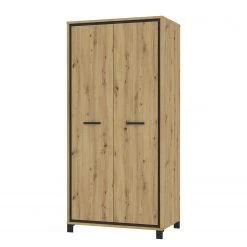 Red Living Garderobenschrank Egan II - Eiche Artisan Dekor / Eiche Schwarz Dekor