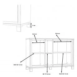 Red Living Kommode Egan IV - Eiche Artisan Dekor / Eiche Schwarz Dekor -Schlafzimmer Verkaufe DE 1000270224 210609 06154200091 SKETCH DETAILS P000000001000270224 sketch
