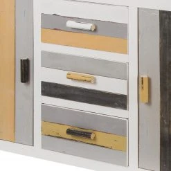 Ridgevalley Kommode Souper - Eukalyptus massiv - Weiß / Schwarz -Schlafzimmer Verkaufe DE 1000270703 210602 06134100228 DETAILS P000000001000270703