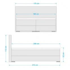 Loftscape Boxspringbett Austin - Silber - 160 x 200cm - H2 -Schlafzimmer Verkaufe DE 1000273144 210625 11311800164 SKETCH DETAILS P000000001000273144 sketch