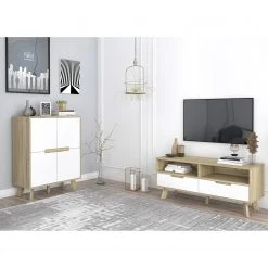 Norrwood Kommode Ibo - Weiß / Eiche Artisan Dekor -Schlafzimmer Verkaufe DE 1000273493 210615 13505800062 MOOD DETAILS P000000001000273493 mood