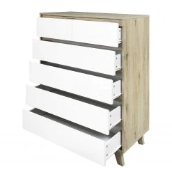 Norrwood Kommode Jano II - Weiß / Eiche Artisan Dekor -Schlafzimmer Verkaufe DE 1000273497 210615 13505800069 DETAILS P000000001000273497