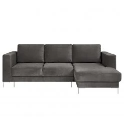 Fredriks Ecksofa Summer - Samt Vaia: Dunkelgrau - Longchair davorstehend rechts - Mit Schlaffunktion -Schlafzimmer Verkaufe DE 1000279810 211217 13144000851 DETAILS P000000001000279810
