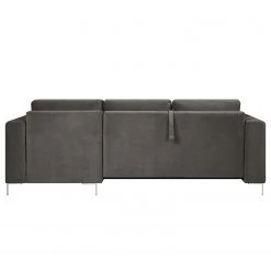 Fredriks Ecksofa Summer - Samt Vaia: Dunkelgrau - Longchair davorstehend rechts - Mit Schlaffunktion -Schlafzimmer Verkaufe DE 1000279810 211217 13144000873 DETAILS P000000001000279810