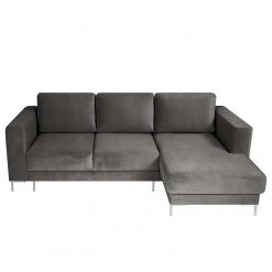 Fredriks Ecksofa Summer - Samt Vaia: Dunkelgrau - Longchair davorstehend rechts - Mit Schlaffunktion -Schlafzimmer Verkaufe DE 1000279810 211217 13144000884 DETAILS P000000001000279810