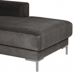 Fredriks Ecksofa Summer - Samt Vaia: Dunkelgrau - Longchair davorstehend rechts - Mit Schlaffunktion -Schlafzimmer Verkaufe DE 1000279810 211217 13144100950 DETAILS P000000001000279810