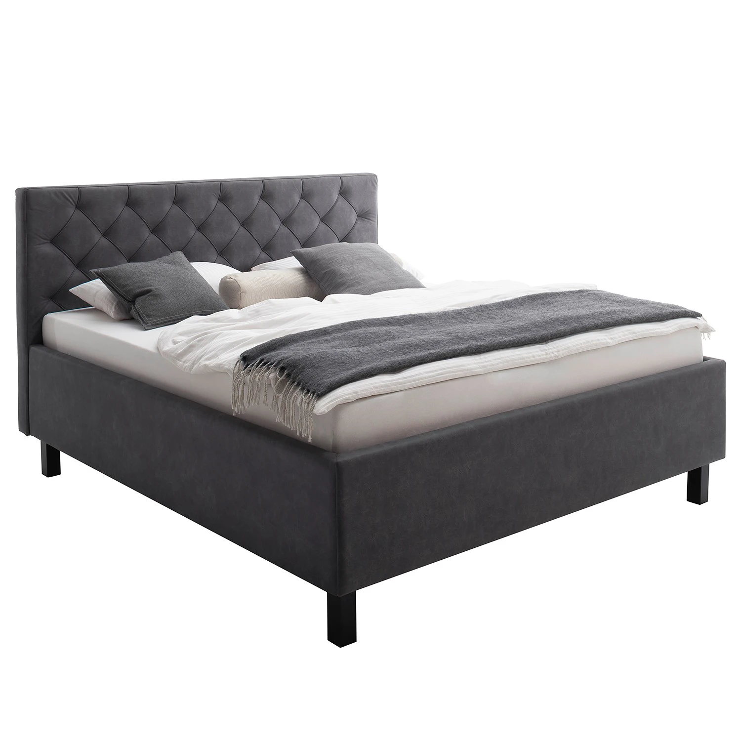 Meise.möbel Polsterbett San Remo - Anthrazit - 180 x 200cm - Schwarz 1 Meise.möbel Polsterbett San Remo - Anthrazit - 180 x 200cm - Schwarz