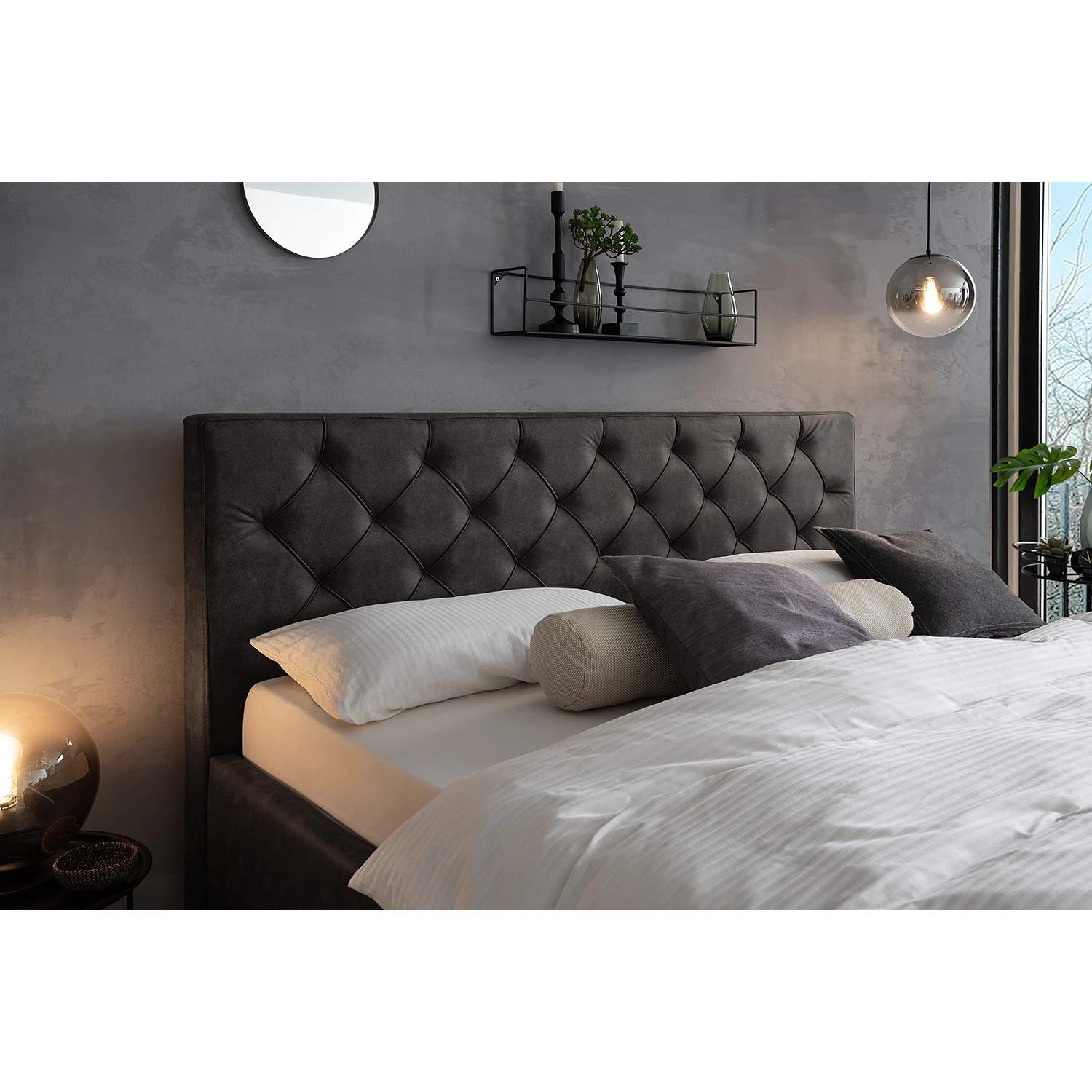 Meise.möbel Polsterbett San Remo - Anthrazit - 180 x 200cm - Schwarz 3 Meise.möbel Polsterbett San Remo - Anthrazit - 180 x 200cm - Schwarz – Bild 3