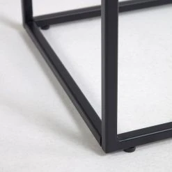 Loftscape Beistelltisch Rachel - Glas / Metall - Marmor Weiß Dekor / Schwarz -Schlafzimmer Verkaufe DE 1000282690 210729 06154300059 DETAILS P000000001000282690