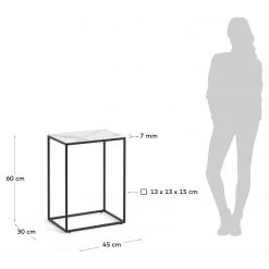 Loftscape Beistelltisch Rachel - Glas / Metall - Marmor Weiß Dekor / Schwarz -Schlafzimmer Verkaufe DE 1000282690 210729 06154600062 SKETCH DETAILS P000000001000282690 sketch
