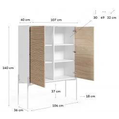 Loftscape Highboard Maredale - Esche teilmassiv - Weiß / Esche -Schlafzimmer Verkaufe DE 1000282701 210729 06154900089 SKETCH DETAILS P000000001000282701 sketch
