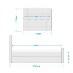 Loftscape Boxspringbett Chandler IV - Schwarz - 140 x 200cm - H2 -Schlafzimmer Verkaufe DE 1000284270 210811 12503500323 SKETCH DETAILS P000000001000284270 sketch