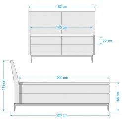 Loftscape Boxspringbett Juno - Microfaser Atea: Schlamm - 140 x 200cm - H3 -Schlafzimmer Verkaufe DE 1000297884 211020 1352080000506 SKETCH DETAILS P000000001000297884 sketch