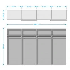 Schwebetürenschrank SKØP pure reflect - Eiche Artisan Dekor - Höhe: 236 cm - Breite: 360 cm - 4 -Schlafzimmer Verkaufe DE 1000303323 211201 11250700704 SKETCH DETAILS P000000001000303323 sketch