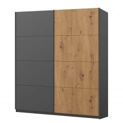 Schwebetürenschrank SKØP pure artisan - Graphit / Eiche Artisan Dekor - Höhe: 236 cm - Breite: 181 cm - 2