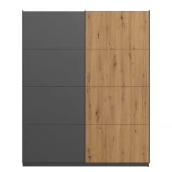 Schwebetürenschrank SKØP pure artisan - Graphit / Eiche Artisan Dekor - Höhe: 236 cm - Breite: 181 cm - 2 -Schlafzimmer Verkaufe DE 1000303538 220310 060 DETAILS P000000001000303538