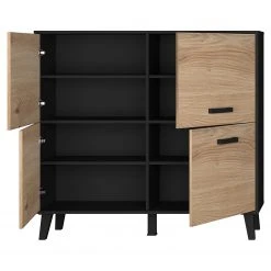 Norrwood Kommode Argenteuil III - Eiche Artisan Dekor / Schwarz -Schlafzimmer Verkaufe DE 1000304818 211027 10514000164 DETAILS P000000001000304818