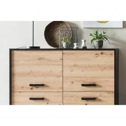 Norrwood Kommode Argenteuil III - Eiche Artisan Dekor / Schwarz -Schlafzimmer Verkaufe DE 1000304818 211027 10514000175 DETAILS P000000001000304818