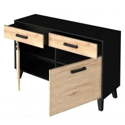 Norrwood Kommode Argenteuil I - Eiche Artisan Dekor / Schwarz -Schlafzimmer Verkaufe DE 1000304825 211027 10522400186 DETAILS P000000001000304825