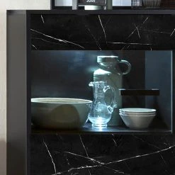 Jack & Alice Kommode Fintel II - Marmor Schwarz Dekor / Schwarz -Schlafzimmer Verkaufe DE 1000307052 211110 08234500089 DETAILS P000000001000307052