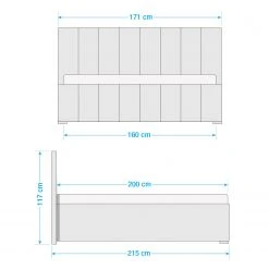Loftscape Polsterbett Franky - Creme - 160 x 200cm - Mit Stauraum -Schlafzimmer Verkaufe DE 1000307085 220223 500 SKETCH DETAILS P000000001000307085 sketch