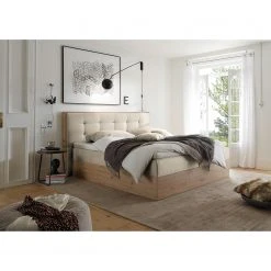 Loftscape Polsterbett Skaland - Microfaser Zari: Creme -Schlafzimmer Verkaufe DE 1000307939 211217 11310300304 MOOD DETAILS P000000001000307939 mood