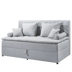 Loftscape Polsterbett Lolland - Webstoff Denga: Silber