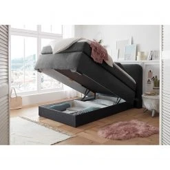 Loftscape Boxspringbett Le Roy - Microvelours Thala: Anthrazit - 120 x 200cm -Schlafzimmer Verkaufe DE 1000307953 211217 11314500378 MOOD DETAILS P000000001000307953 mood