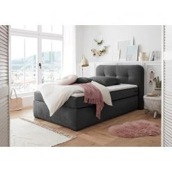 Loftscape Boxspringbett Le Roy - Microvelours Thala: Anthrazit - 120 x 200cm -Schlafzimmer Verkaufe DE 1000307953 211217 11315700399 MOOD DETAILS P000000001000307953 mood