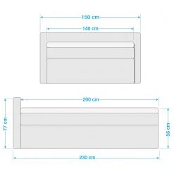 Loftscape Boxspringbett Corryton - Microfaser Inga: Dunkelgrau - 140 x 200cm -Schlafzimmer Verkaufe DE 1000307986 211217 113313001020 SKETCH DETAILS P000000001000307986 sketch