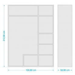 Loftscape Drehtürenschrank Longfort I - Breite: 151 cm -Schlafzimmer Verkaufe DE 1000311158 211201 14092500609 SKETCH DETAILS P000000001000311158 sketch