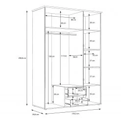 Loftscape Drehtürenschrank Janem - Eiche Sonoma Dekor -Schlafzimmer Verkaufe DE 1000324831 220117 082151000530 SKETCH DETAILS P000000001000324831 sketch