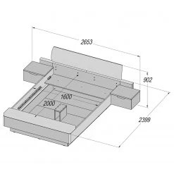 Loftscape Bettgestell Salzburg (3-teilig) -Schlafzimmer Verkaufe DE 1000325257 220121 150521000500 SKETCH DETAILS P000000001000325257 sketch